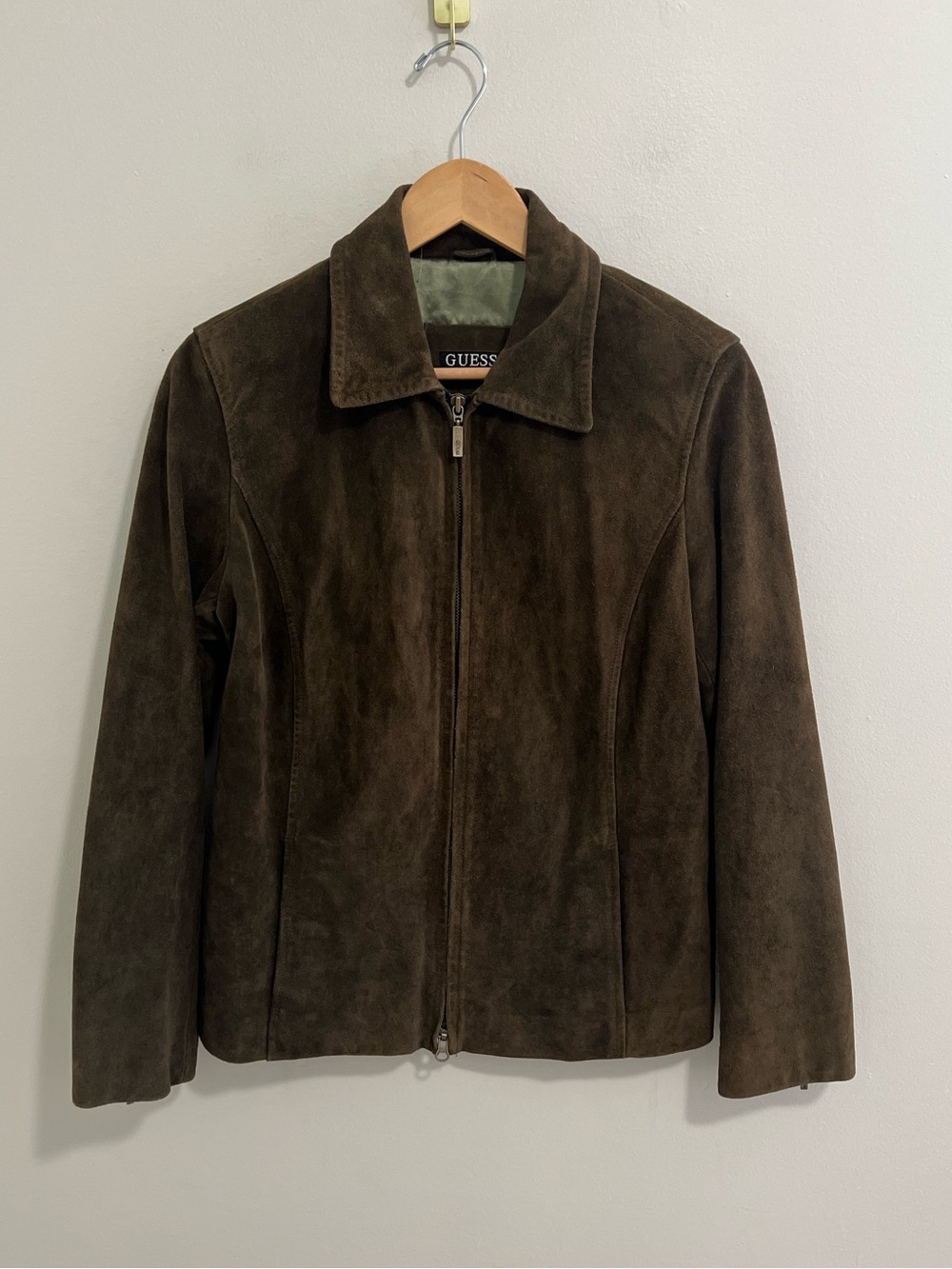Vintage Y2K GUESS Genuine Suede Leather Fitted Western Equestrian Jacket